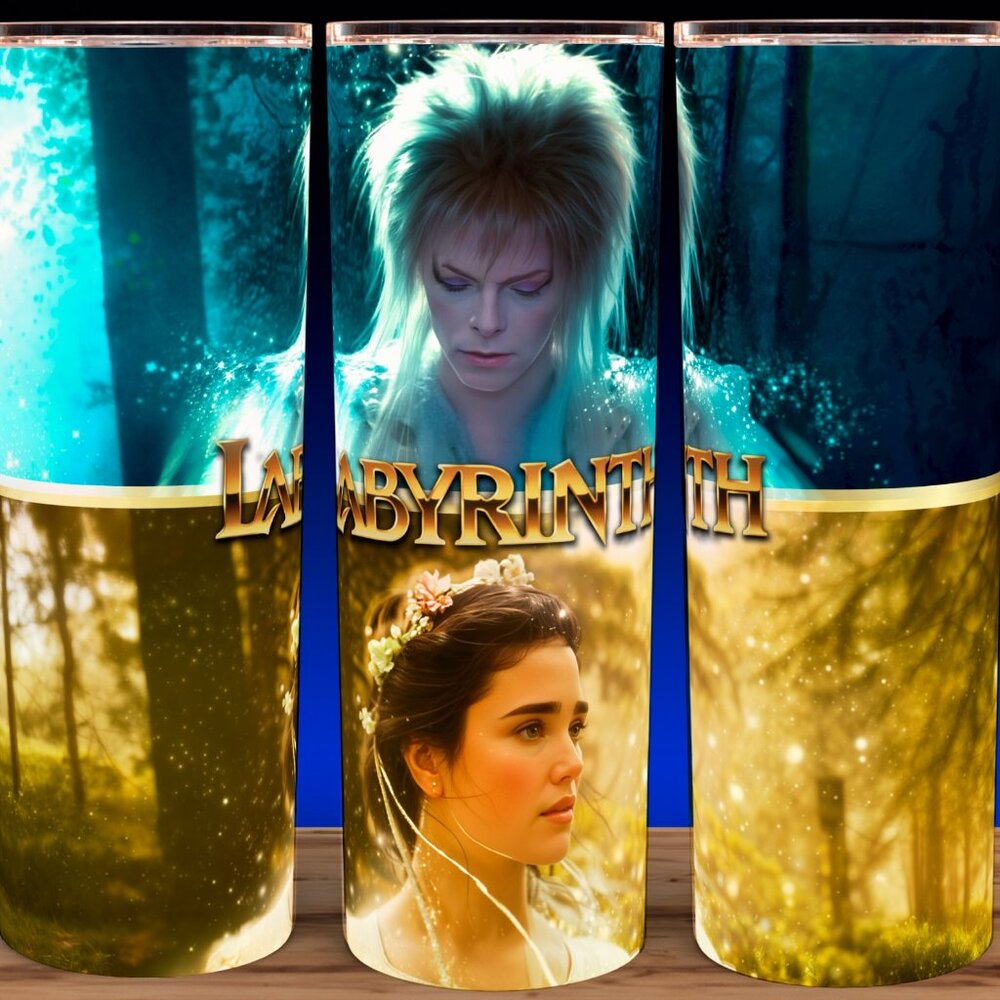 Labyrinth 80s Classic Movie Jareth and Sarah in Forest Cup Mug Tumbl…